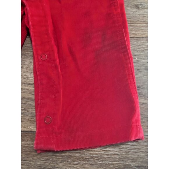 Vintage Lee Toddler Corduroy Overall Bib‎ Red Union Made USA 18 M - Picture 2 of 6